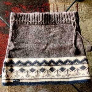 Everest Design 100% Sherpa Wool Mini Skirt size medium in tan, ivory & blue